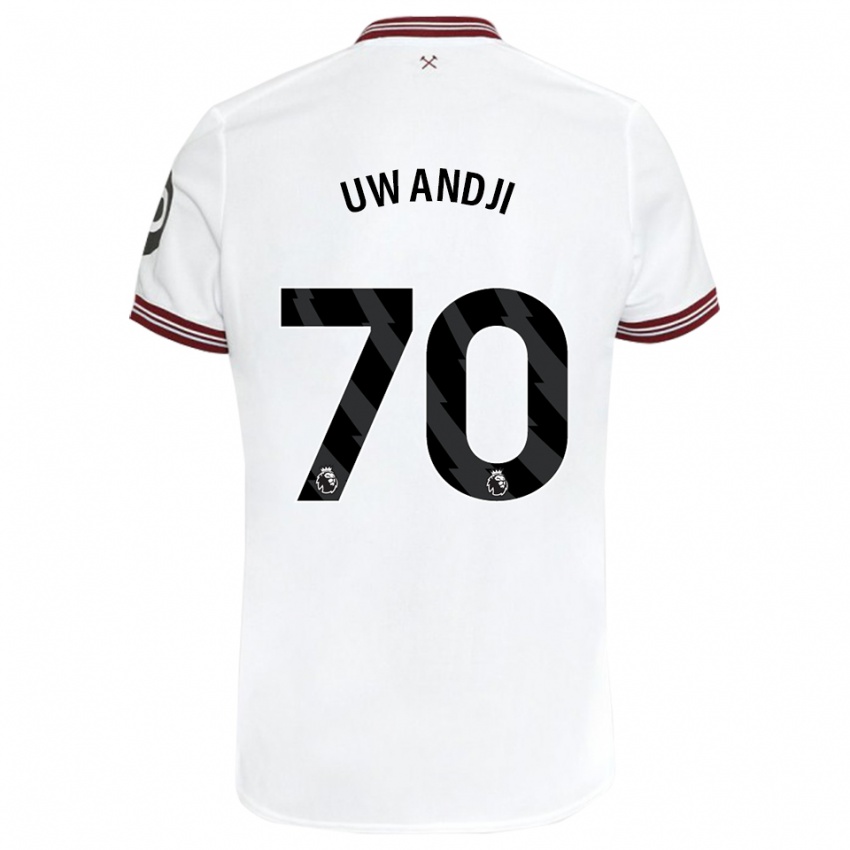Kinder Blaise Uwandji #70 Weiß Auswärtstrikot Trikot 2023/24 T-Shirt