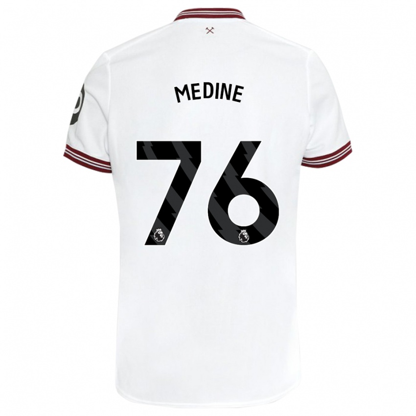 Kinder Jethro Medine #76 Weiß Auswärtstrikot Trikot 2023/24 T-Shirt