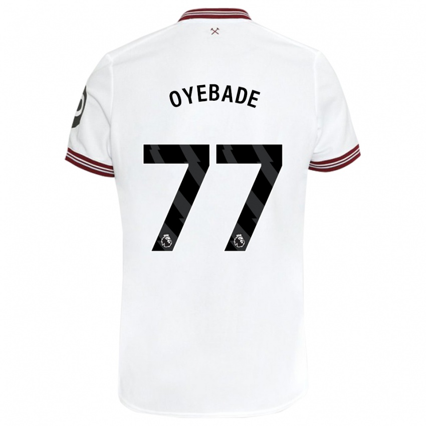 Kinder Rayan Oyebade #77 Weiß Auswärtstrikot Trikot 2023/24 T-Shirt