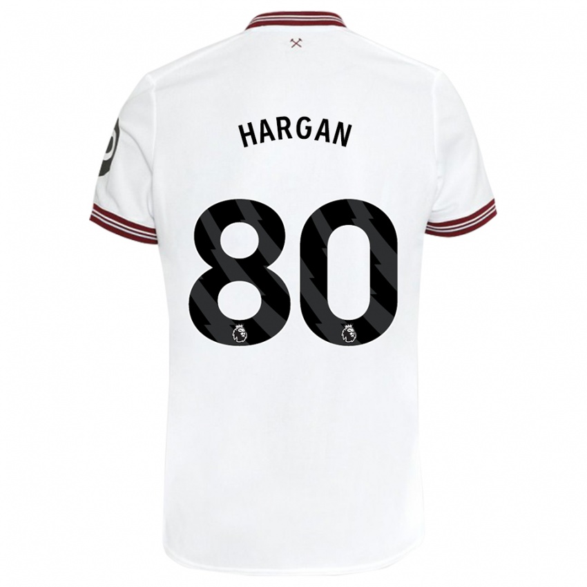 Kinder Riley Hargan #80 Weiß Auswärtstrikot Trikot 2023/24 T-Shirt