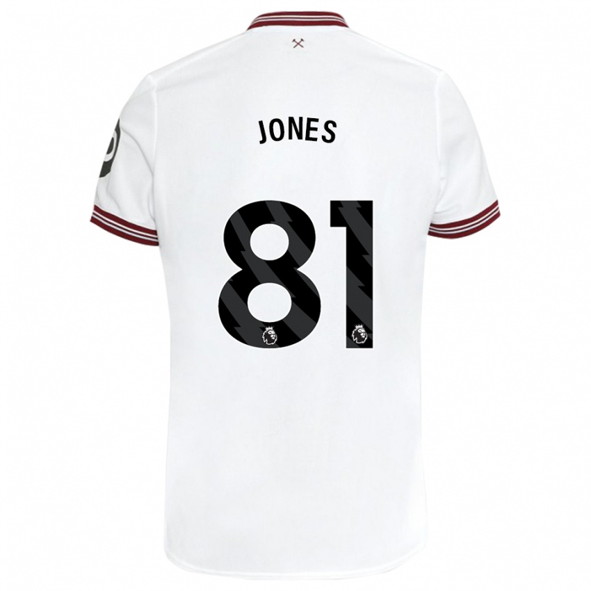 Kinder Liam Jones #81 Weiß Auswärtstrikot Trikot 2023/24 T-Shirt