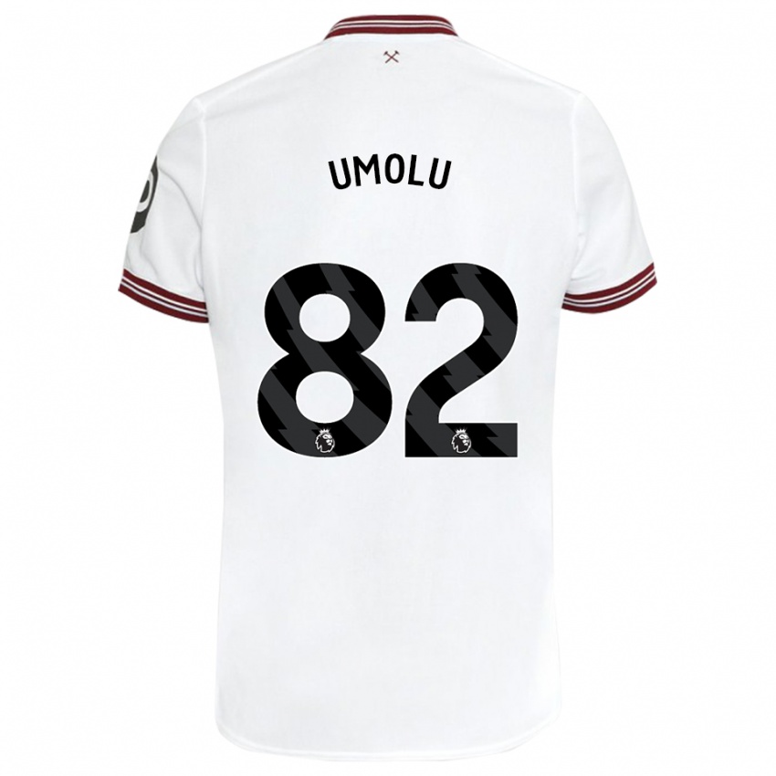 Kinder Jemiah Umolu #82 Weiß Auswärtstrikot Trikot 2023/24 T-Shirt
