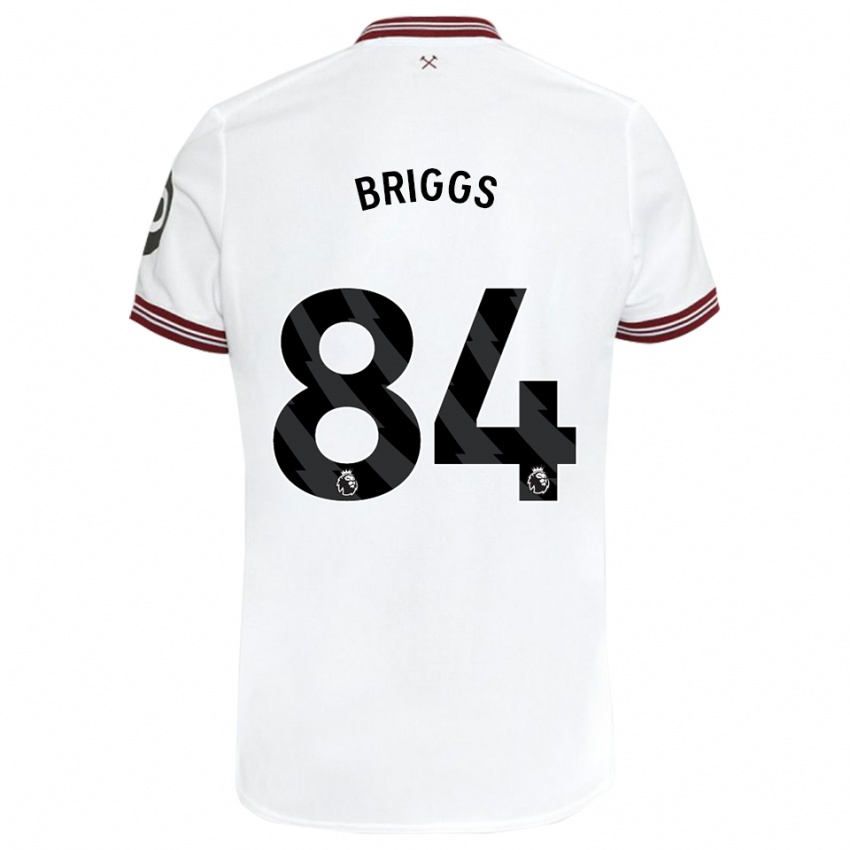 Kinder Josh Briggs #84 Weiß Auswärtstrikot Trikot 2023/24 T-Shirt