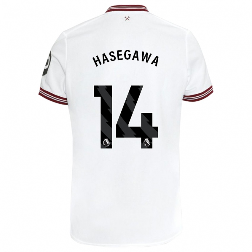 Kinder Yui Hasegawa #14 Weiß Auswärtstrikot Trikot 2023/24 T-Shirt