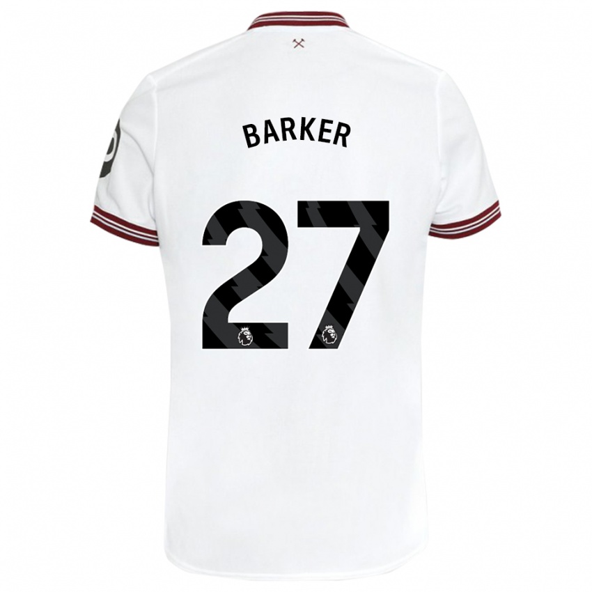 Kinder Maisy Barker #27 Weiß Auswärtstrikot Trikot 2023/24 T-Shirt