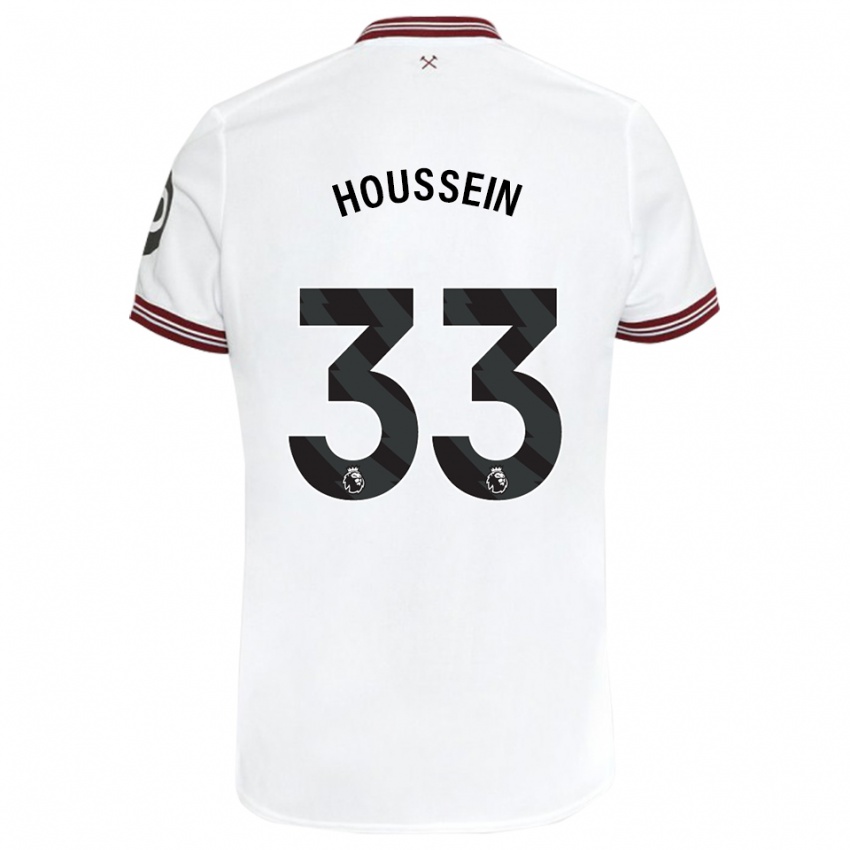 Kinder Halle Houssein #33 Weiß Auswärtstrikot Trikot 2023/24 T-Shirt