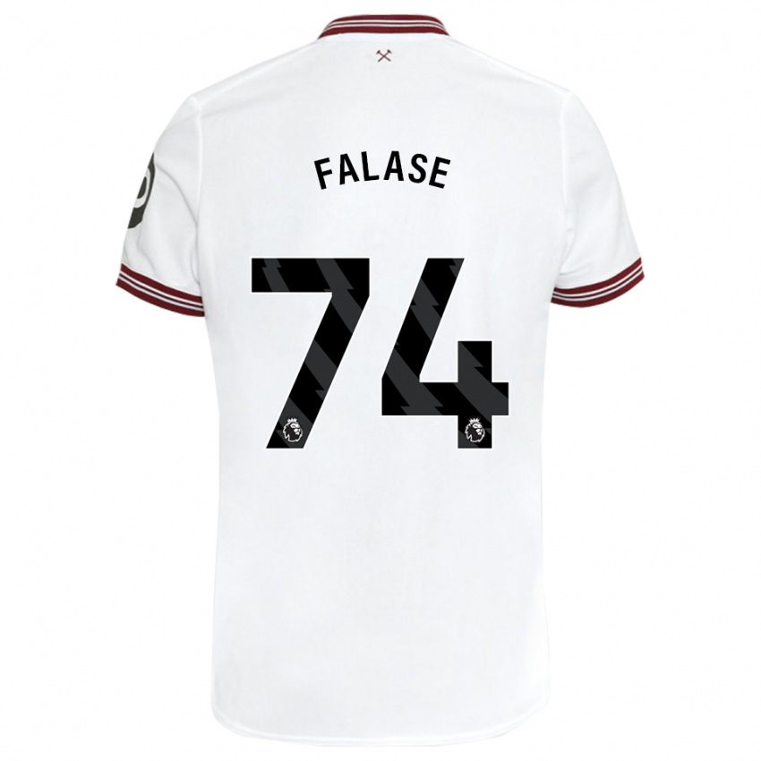 Kinder Asher Falase #74 Weiß Auswärtstrikot Trikot 2023/24 T-Shirt