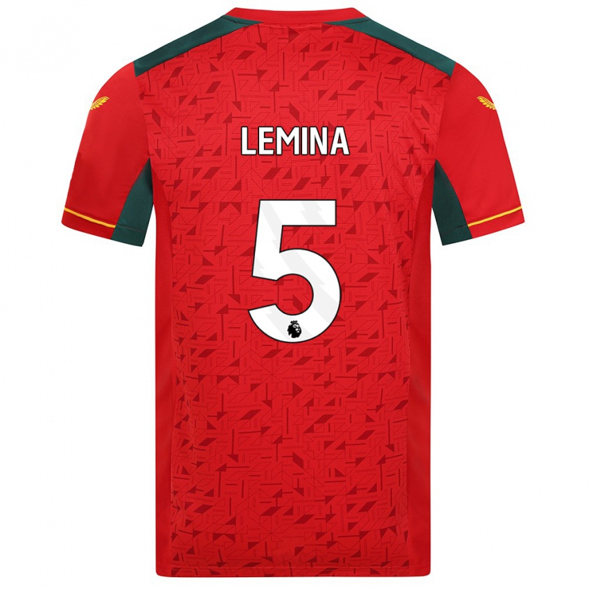 Kinder Mario Lemina #5 Rot Auswärtstrikot Trikot 2023/24 T-Shirt