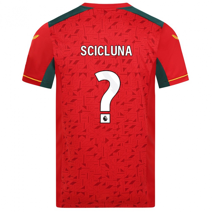 Kinder Lucas Scicluna #0 Rot Auswärtstrikot Trikot 2023/24 T-Shirt