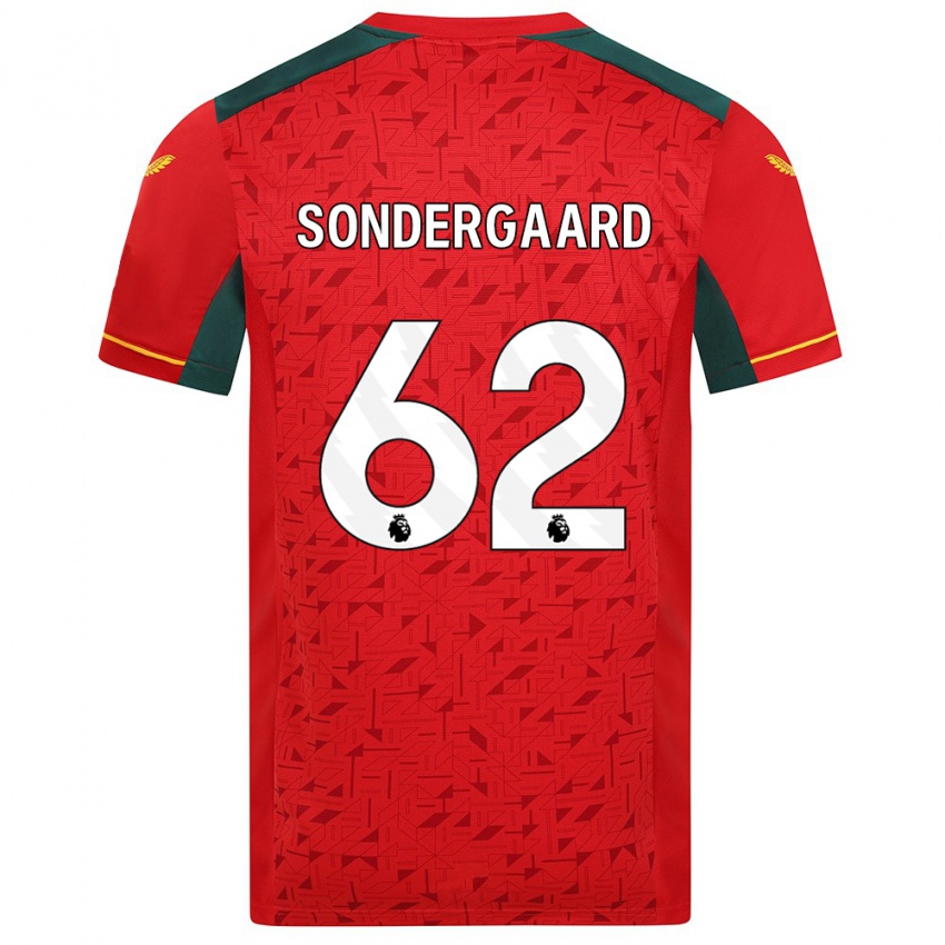 Kinder Andreas Sondergaard #62 Rot Auswärtstrikot Trikot 2023/24 T-Shirt