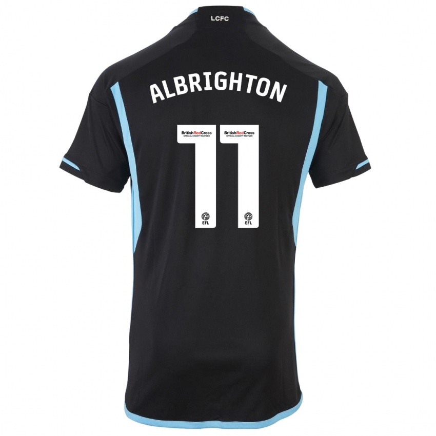Kinder Marc Albrighton #11 Schwarz Auswärtstrikot Trikot 2023/24 T-Shirt
