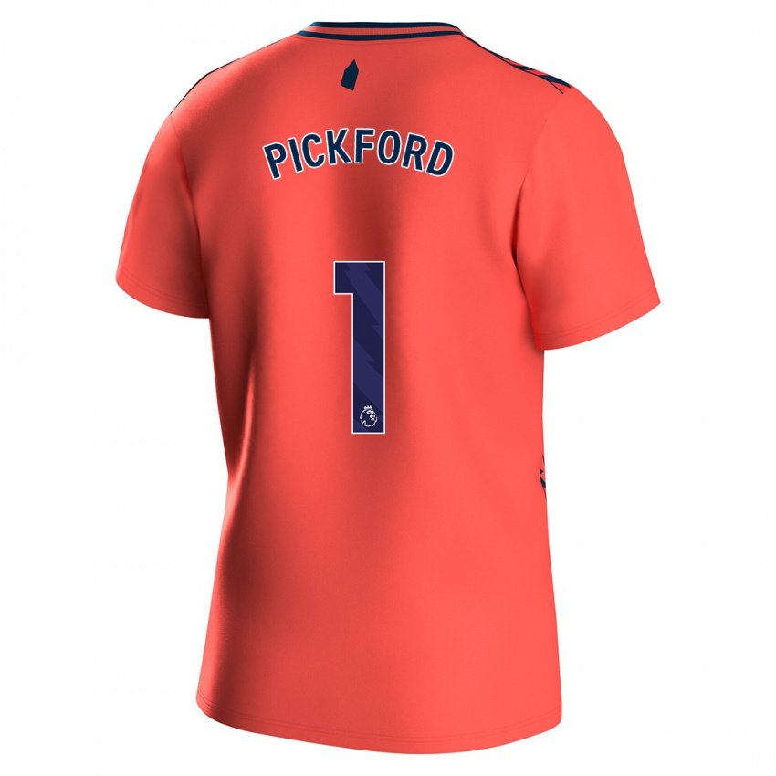 Kinder Jordan Pickford #1 Koralle Auswärtstrikot Trikot 2023/24 T-Shirt