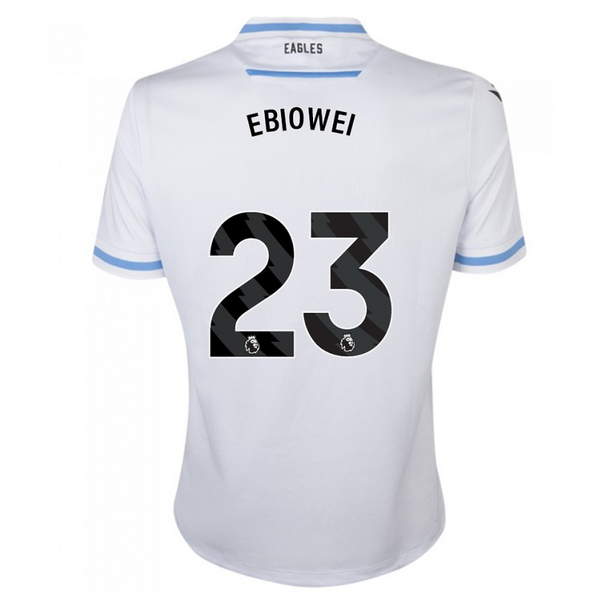 Kinder Malcolm Ebiowei #23 Weiß Auswärtstrikot Trikot 2023/24 T-Shirt