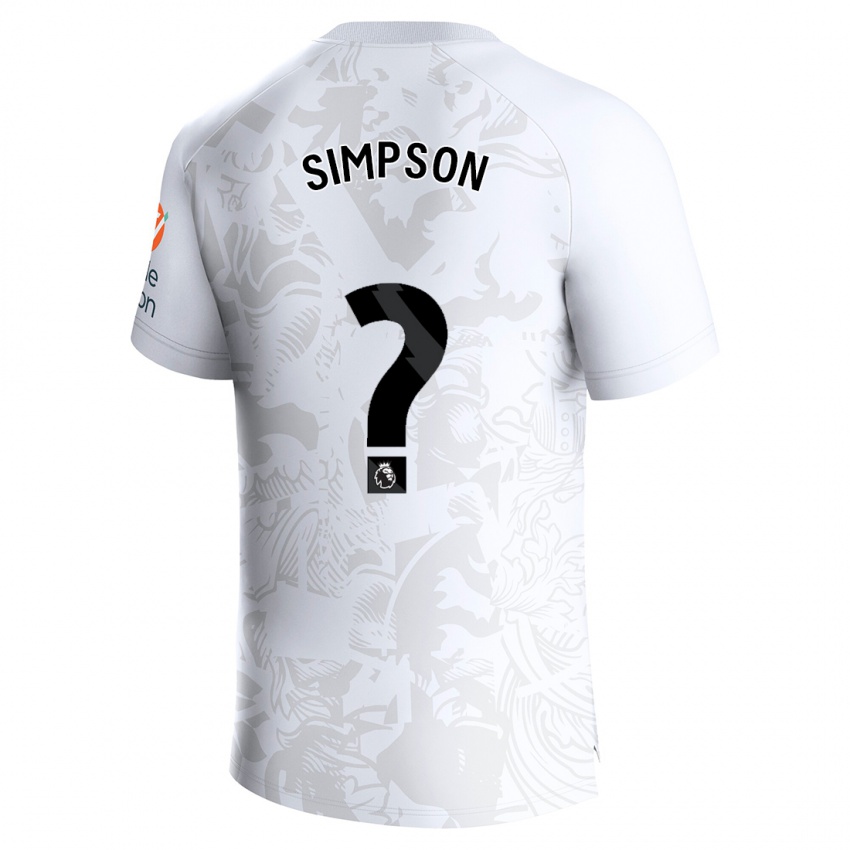 Kinder Ewan Simpson #0 Weiß Auswärtstrikot Trikot 2023/24 T-Shirt