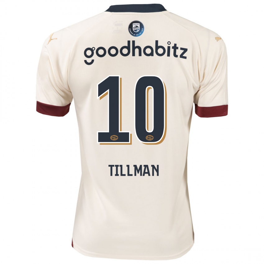 Kinder Malik Tillman #10 Cremefarben Auswärtstrikot Trikot 2023/24 T-Shirt
