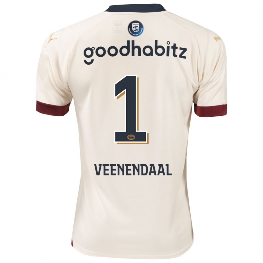 Kinder Sari Van Veenendaal #1 Cremefarben Auswärtstrikot Trikot 2023/24 T-Shirt