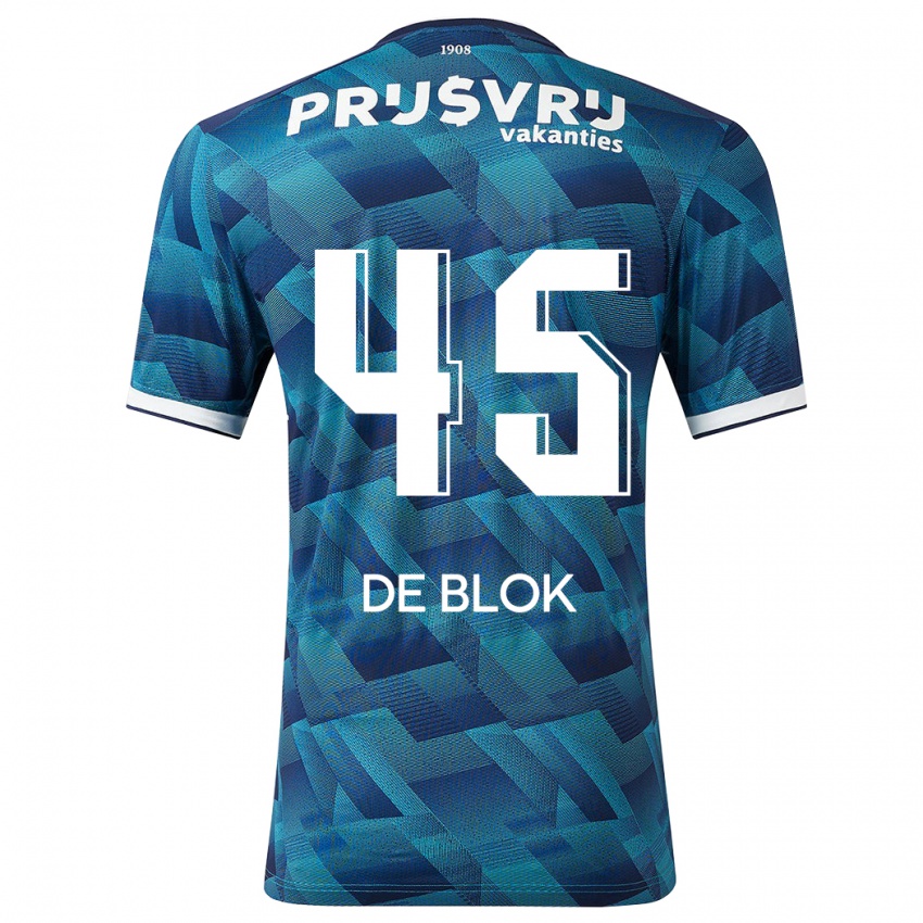 Kinder Lars De Blok #45 Blau Auswärtstrikot Trikot 2023/24 T-Shirt