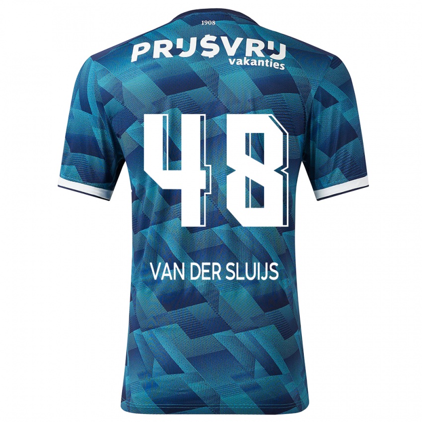 Kinder Joep Van Der Sluijs #48 Blau Auswärtstrikot Trikot 2023/24 T-Shirt