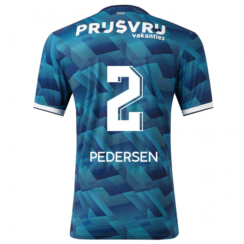 Kinder Marcus Pedersen #2 Blau Auswärtstrikot Trikot 2023/24 T-Shirt