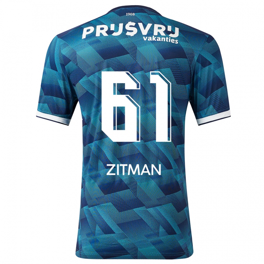 Kinder Sven Zitman #61 Blau Auswärtstrikot Trikot 2023/24 T-Shirt