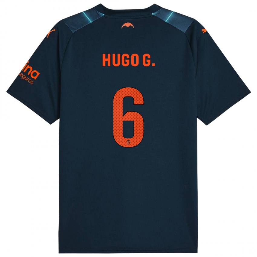 Kinder Hugo Guillamon #6 Marineblau Auswärtstrikot Trikot 2023/24 T-Shirt