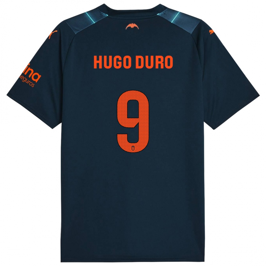 Kinder Hugo Duro #9 Marineblau Auswärtstrikot Trikot 2023/24 T-Shirt