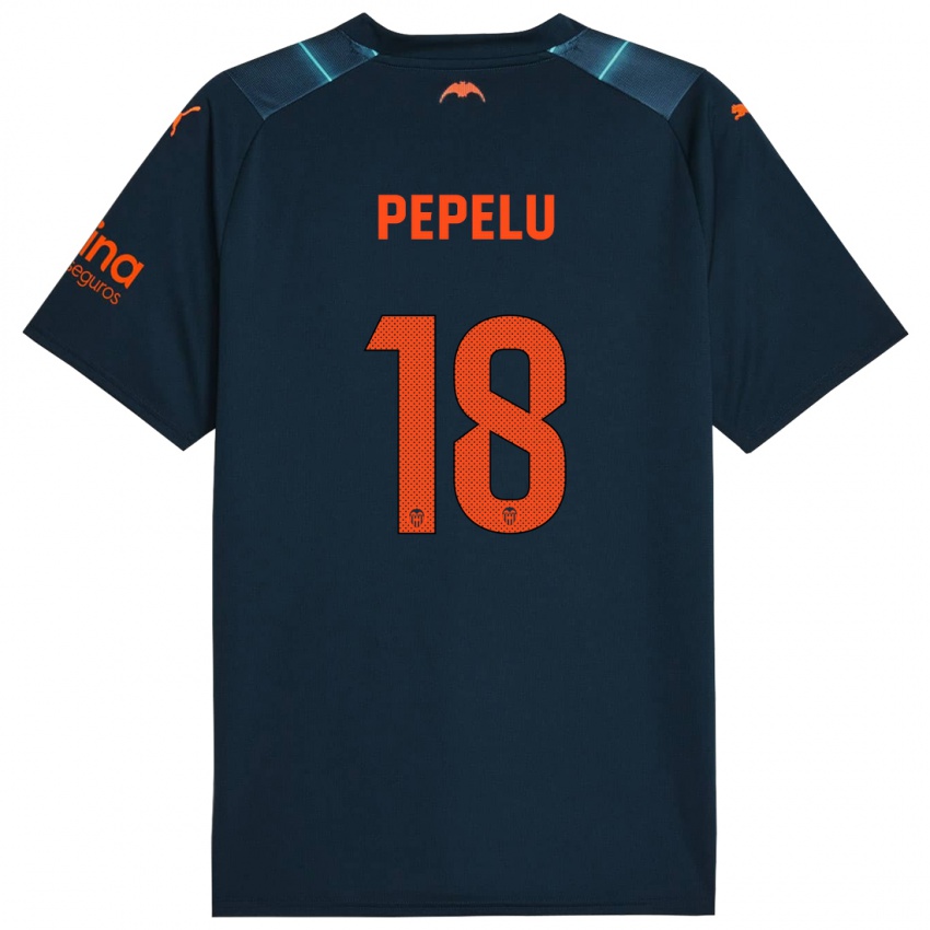 Kinder Pepelu #18 Marineblau Auswärtstrikot Trikot 2023/24 T-Shirt