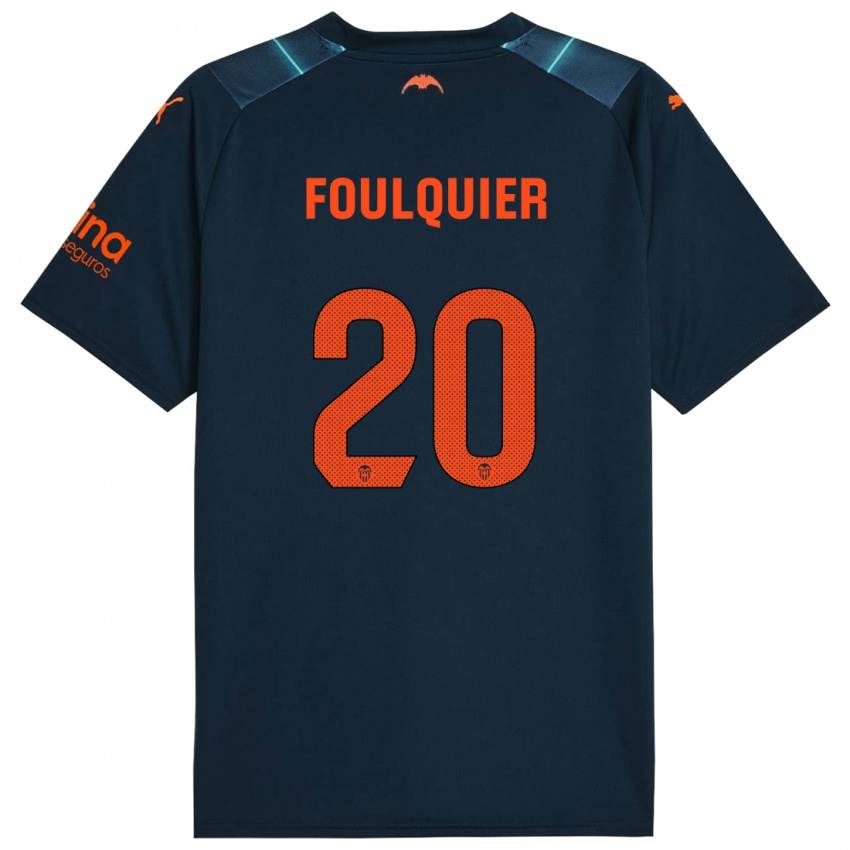 Kinder Dimitri Foulquier #20 Marineblau Auswärtstrikot Trikot 2023/24 T-Shirt