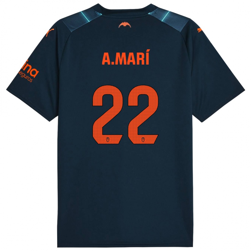 Kinder Alberto Marí #22 Marineblau Auswärtstrikot Trikot 2023/24 T-Shirt