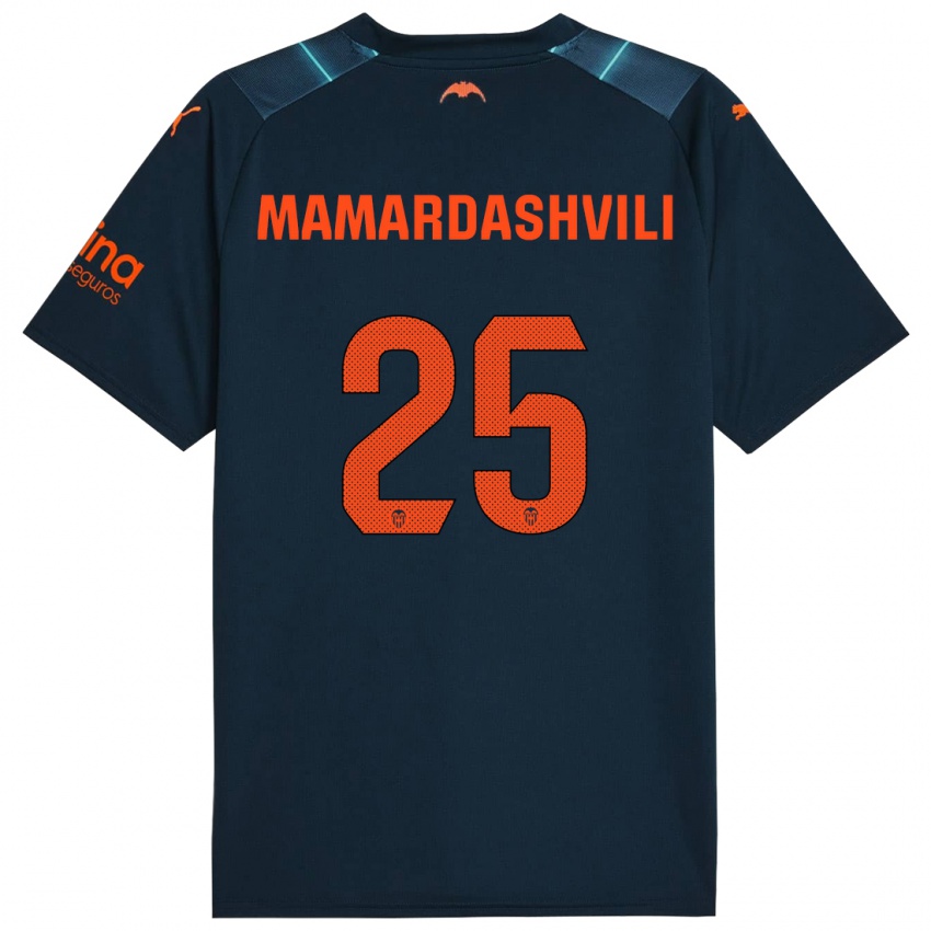 Kinder Giorgi Mamardashvili #25 Marineblau Auswärtstrikot Trikot 2023/24 T-Shirt