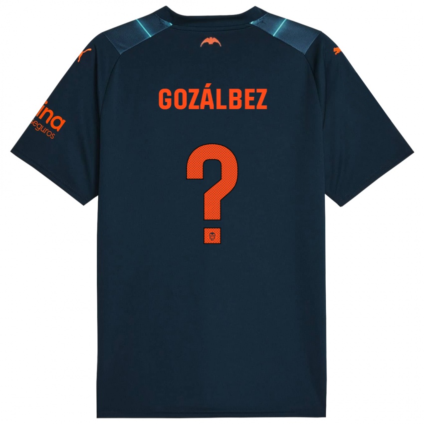 Kinder Pablo Gozálbez #0 Marineblau Auswärtstrikot Trikot 2023/24 T-Shirt