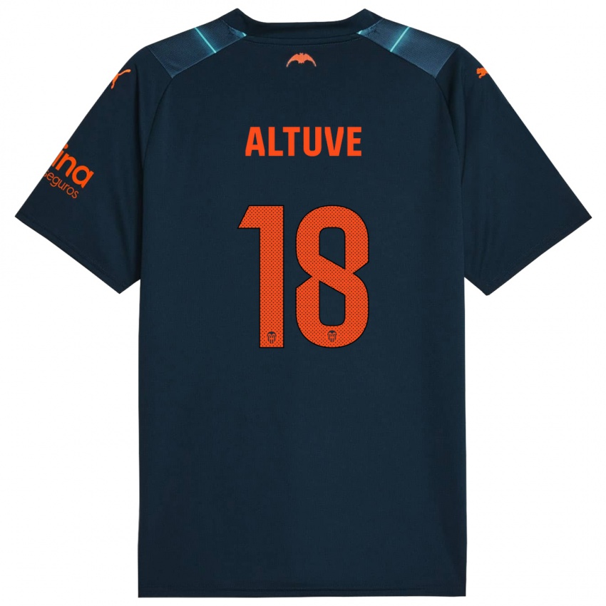 Kinder Oriana Altuve #18 Marineblau Auswärtstrikot Trikot 2023/24 T-Shirt