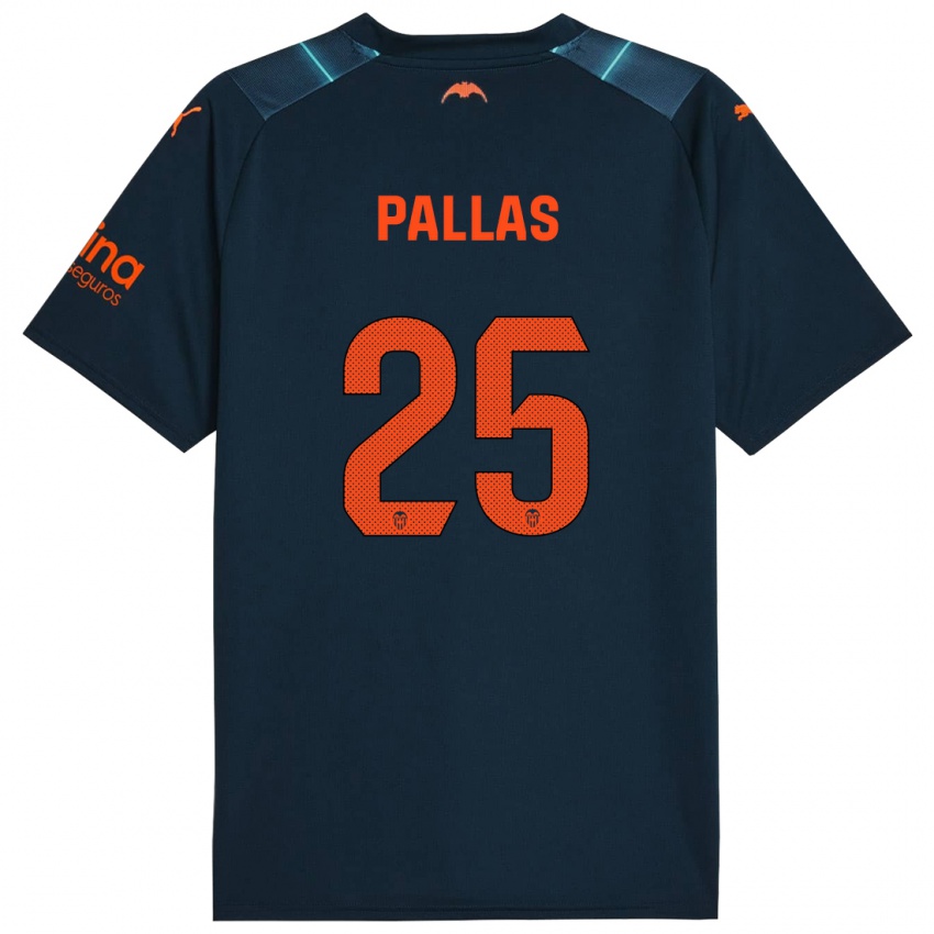 Kinder Nerea Pallas #25 Marineblau Auswärtstrikot Trikot 2023/24 T-Shirt