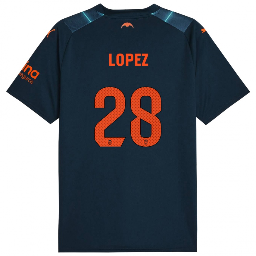 Kinder Saray Lopez #28 Marineblau Auswärtstrikot Trikot 2023/24 T-Shirt