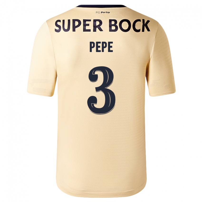 Kinder Pepe #3 Beige-Gold Auswärtstrikot Trikot 2023/24 T-Shirt