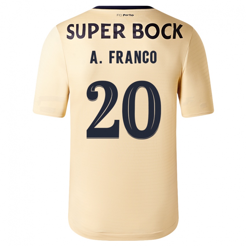 Kinder André Franco #20 Beige-Gold Auswärtstrikot Trikot 2023/24 T-Shirt