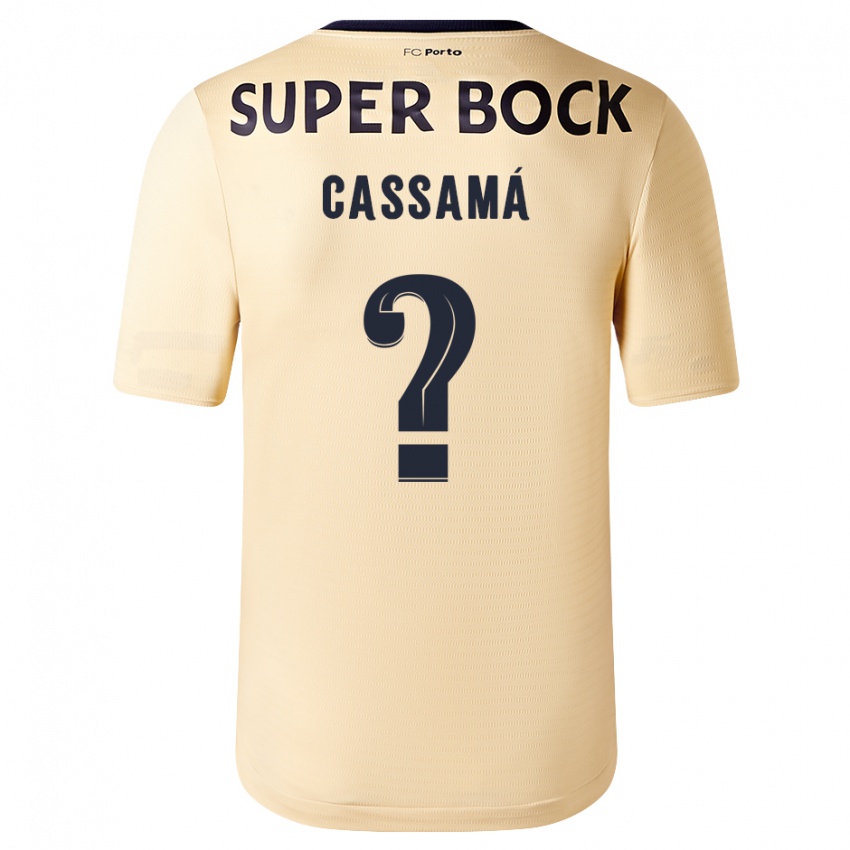 Kinder Adramane Cassamá #0 Beige-Gold Auswärtstrikot Trikot 2023/24 T-Shirt