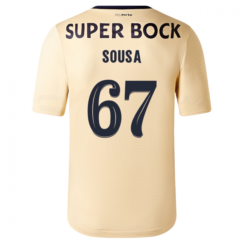 Kinder Vasco Sousa #67 Beige-Gold Auswärtstrikot Trikot 2023/24 T-Shirt