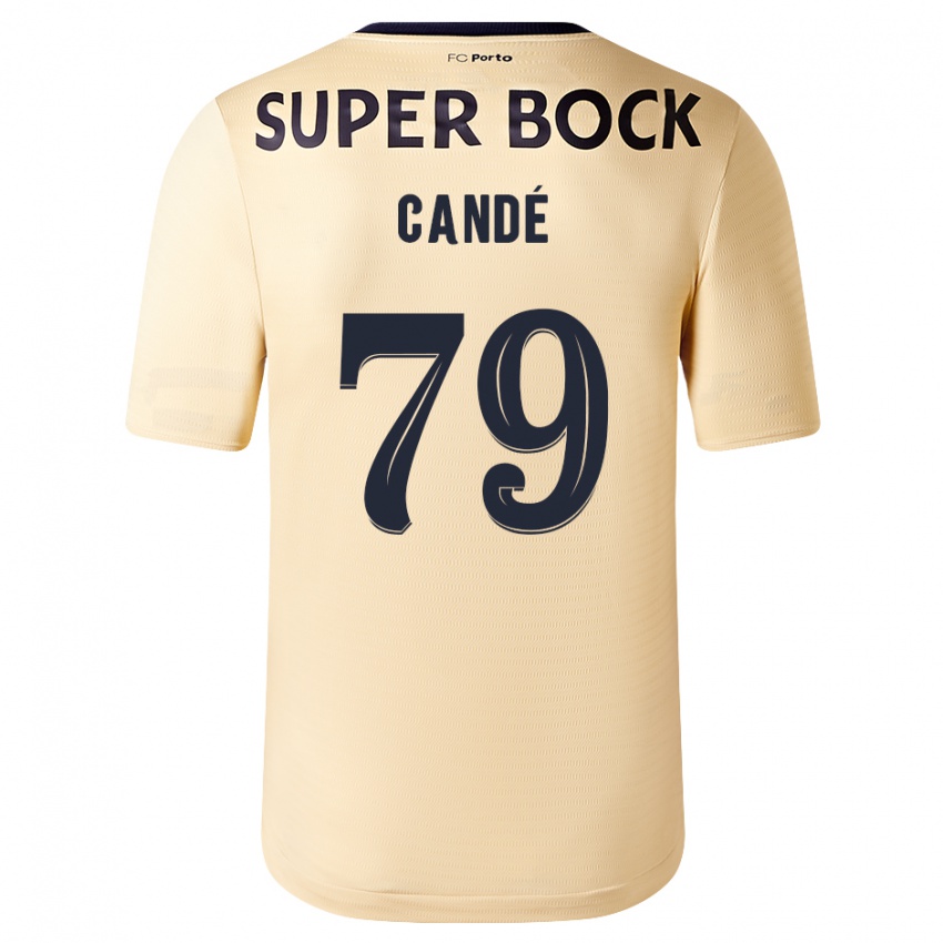 Kinder Umaro Candé #79 Beige-Gold Auswärtstrikot Trikot 2023/24 T-Shirt