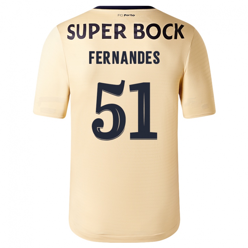 Kinder Diogo Fernandes #51 Beige-Gold Auswärtstrikot Trikot 2023/24 T-Shirt