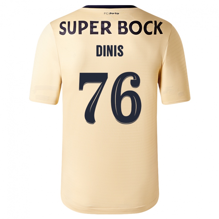 Kinder Dinis #76 Beige-Gold Auswärtstrikot Trikot 2023/24 T-Shirt