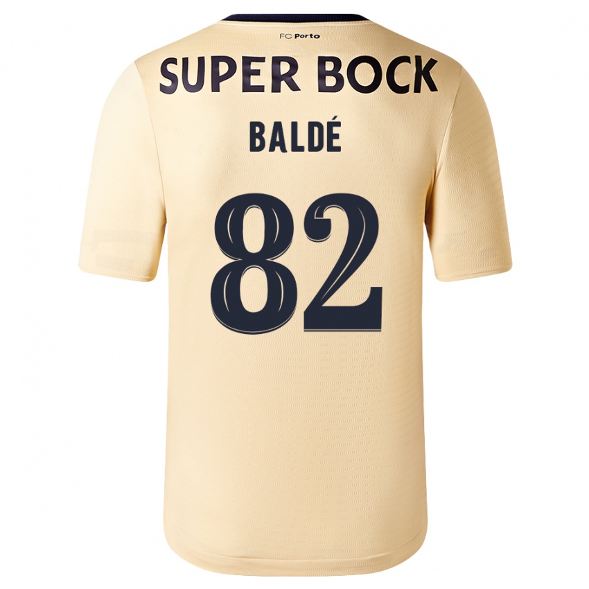 Kinder Alfa Baldé #82 Beige-Gold Auswärtstrikot Trikot 2023/24 T-Shirt