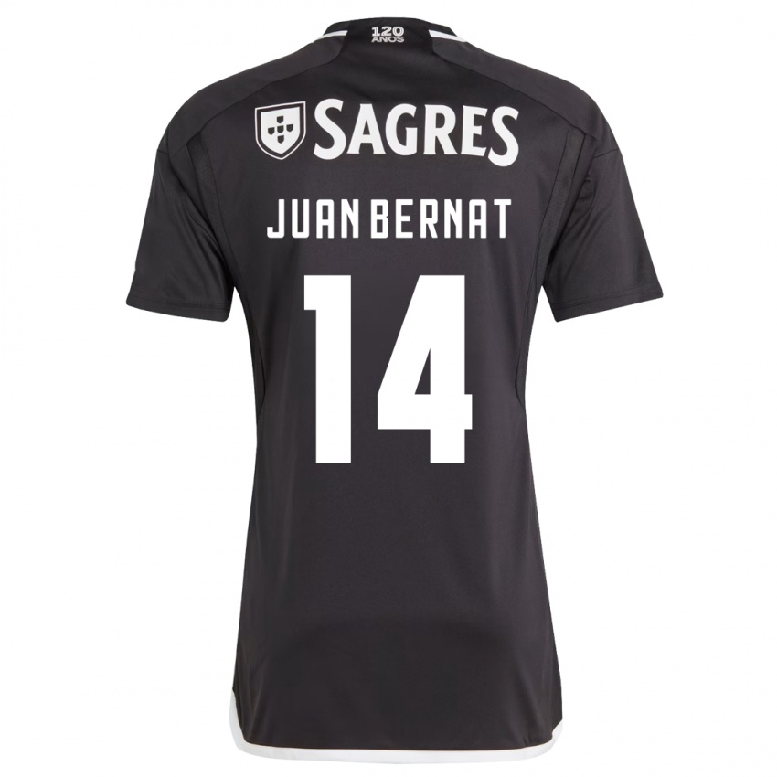Kinder Juan Bernat #14 Schwarz Auswärtstrikot Trikot 2023/24 T-Shirt