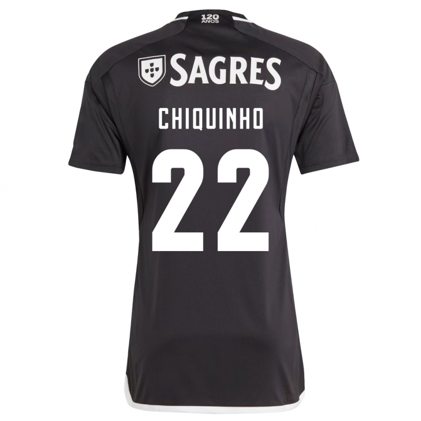 Kinder Chiquinho #22 Schwarz Auswärtstrikot Trikot 2023/24 T-Shirt