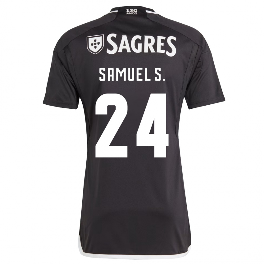 Kinder Samuel Soares #24 Schwarz Auswärtstrikot Trikot 2023/24 T-Shirt