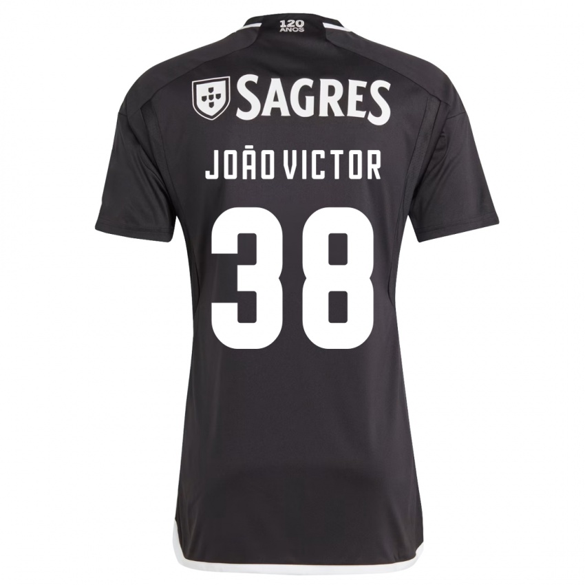 Kinder Joao Victor #38 Schwarz Auswärtstrikot Trikot 2023/24 T-Shirt