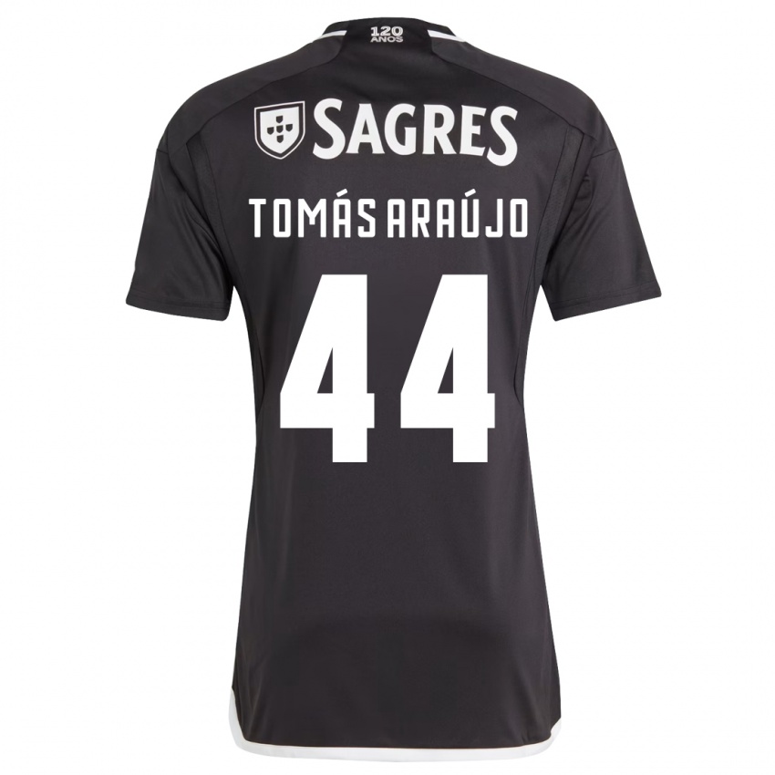 Kinder Tomás Araújo #44 Schwarz Auswärtstrikot Trikot 2023/24 T-Shirt