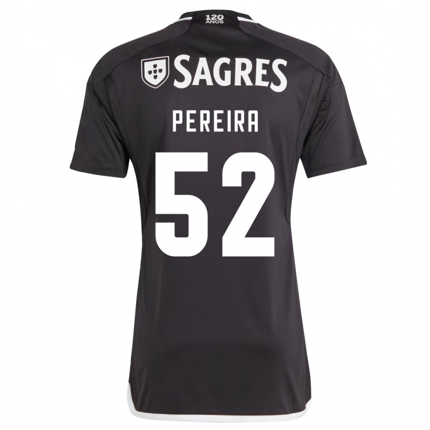 Kinder Henrique Pereira #52 Schwarz Auswärtstrikot Trikot 2023/24 T-Shirt