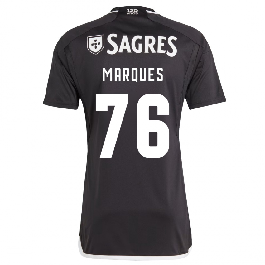 Kinder Gustavo Marques #76 Schwarz Auswärtstrikot Trikot 2023/24 T-Shirt