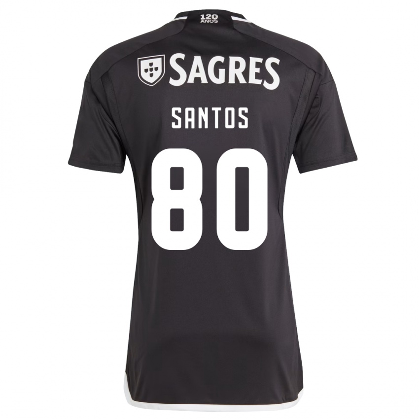Kinder Pedro Santos #80 Schwarz Auswärtstrikot Trikot 2023/24 T-Shirt